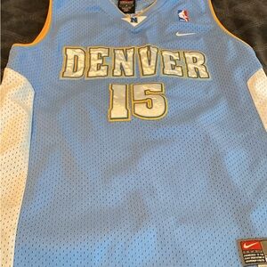 Nike Light Blue and White Denver Basketball Jersey